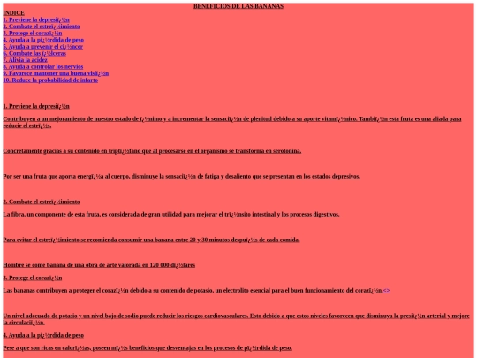 Pagina/BENEFICIOS DEL BANANAS screenshot