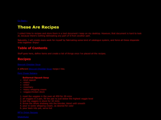 recipes screenshot