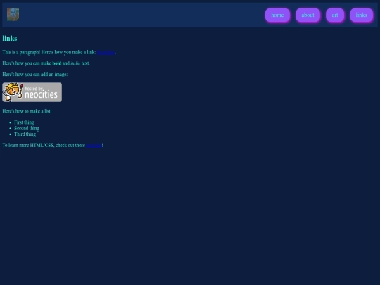 links screenshot