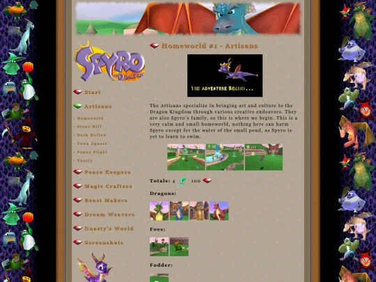 miscellanea/spyro/spyro1-artisans screenshot