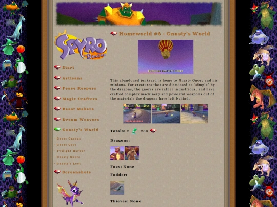 miscellanea/spyro/spyro1-gnastysworld screenshot