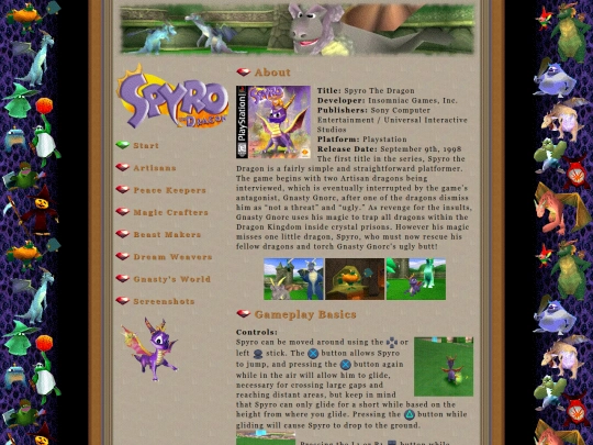 miscellanea/spyro/spyro1-start screenshot