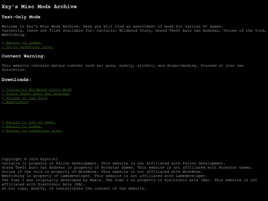 textmode/text_miscmods screenshot