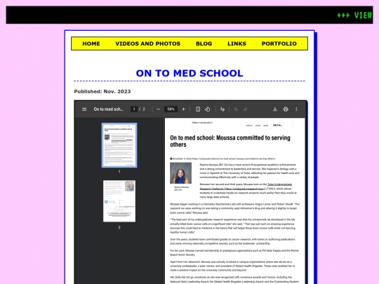 portfolio/med-school screenshot