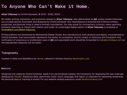 Atlas-Odyssey/Colophon screenshot