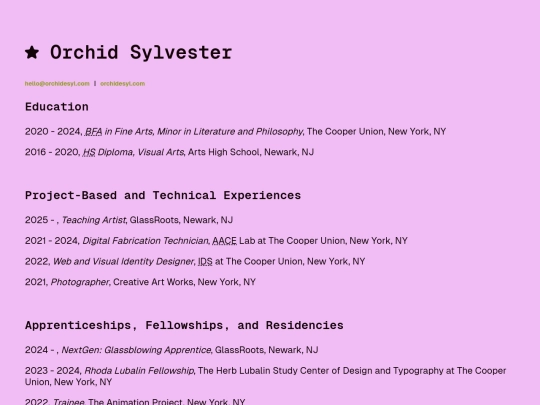 CV screenshot