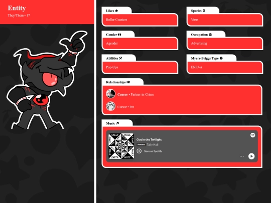 profile/NonBinaryCode/entity screenshot