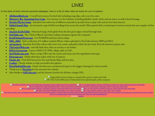 links screenshot