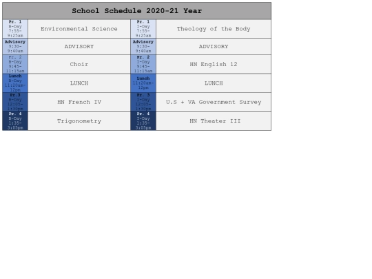 School Schedule screenshot