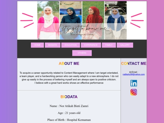 aboutme screenshot