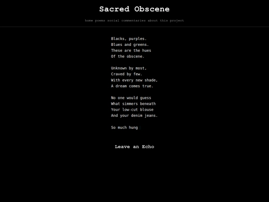 poems/sacred-obscene screenshot