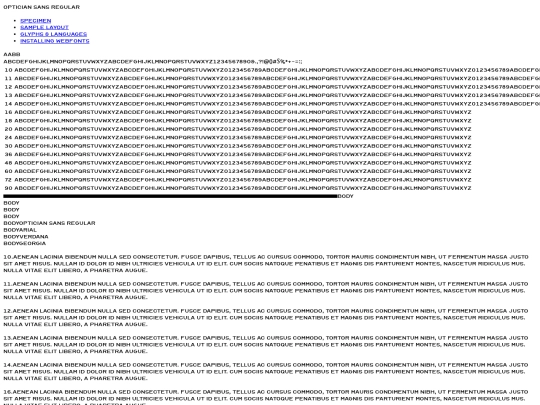 optician font/optician-sans-demo screenshot