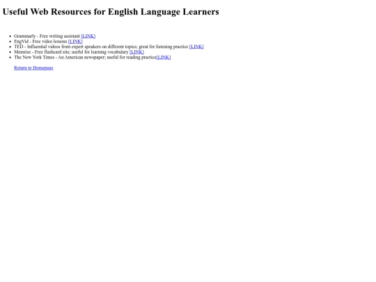 UsefulWebResourcesforLanguageLearners screenshot