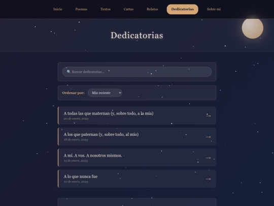 dedicatorias screenshot