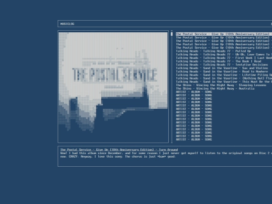 musiclog screenshot