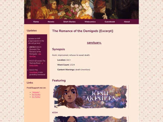 Novels/The Romance of the Demigods/sanctuary screenshot