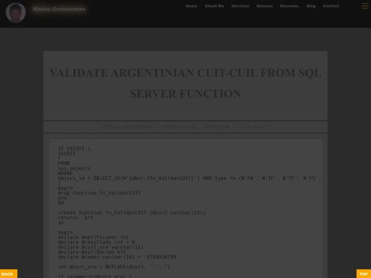 blogposts/creimerman/matias/code/validate-argentinian-cuit-cuil-from-sql-server-function screenshot