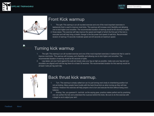 warmup for kicks screenshot