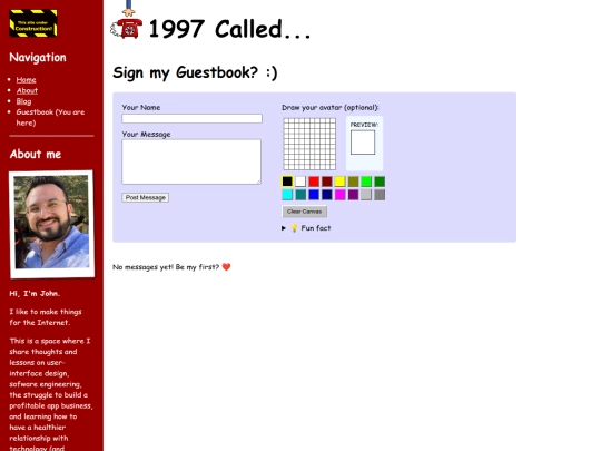 guestbook screenshot