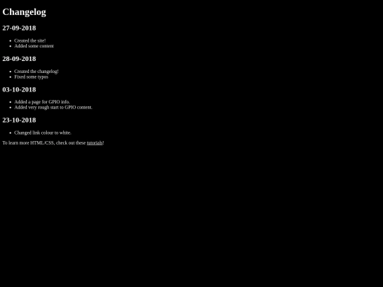 changelog screenshot