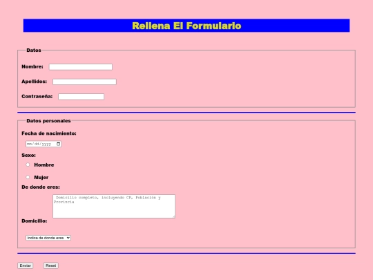ejercicios/informacion/formulario screenshot