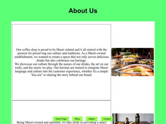 About Us Page screenshot