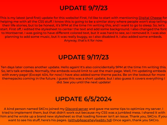 updates screenshot