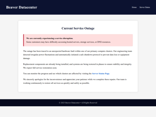 outage screenshot