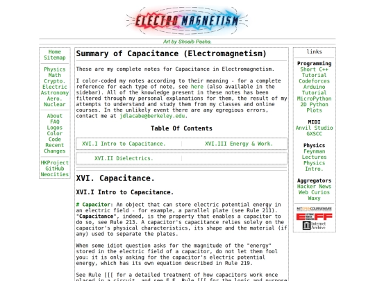 Physics/electromagnetism/Capacitance screenshot
