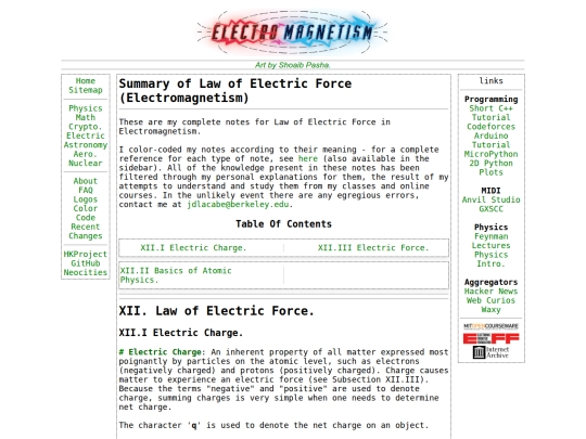 Physics/electromagnetism/LawElectric screenshot