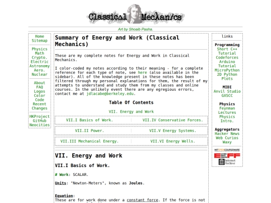 Physics/mechanics/energy screenshot
