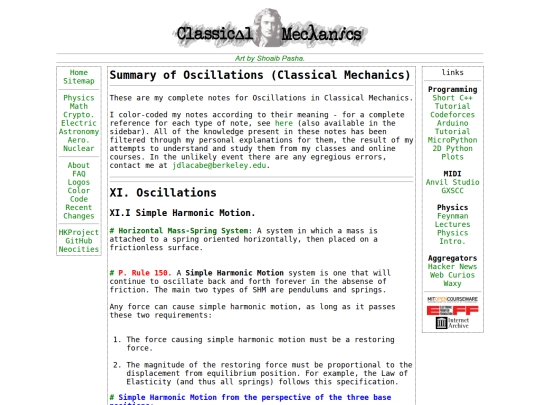 Physics/mechanics/oscillations screenshot