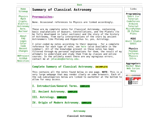 astronomy/classical screenshot