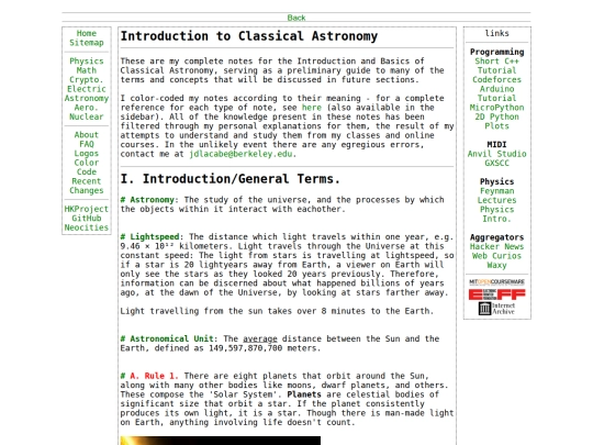 astronomy/classical/intro screenshot