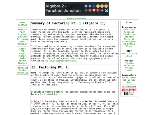 math/algebraII/factoring screenshot