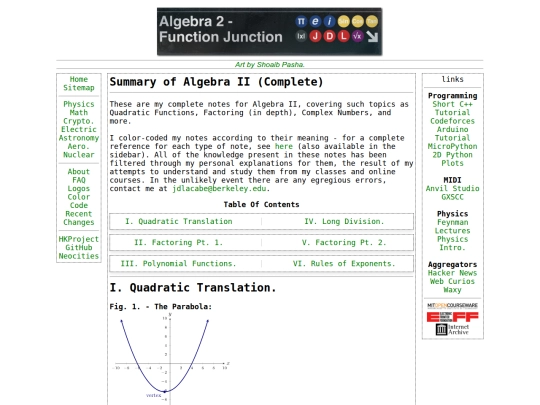 math/algebraIIFull screenshot