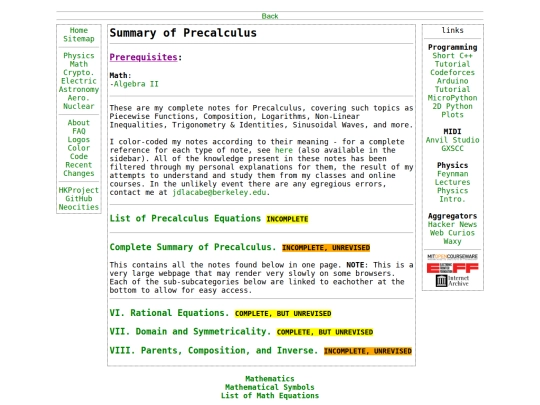 math/precalculus screenshot