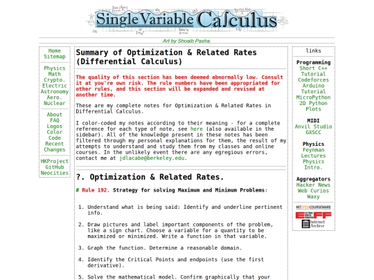 math/singlevarcalculus/optimizationrates screenshot