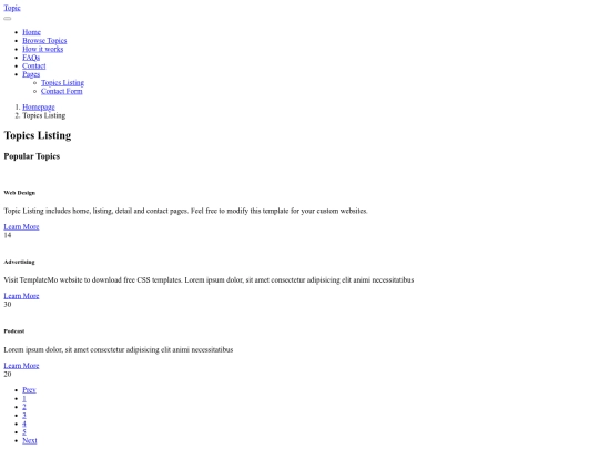 topics-listing screenshot