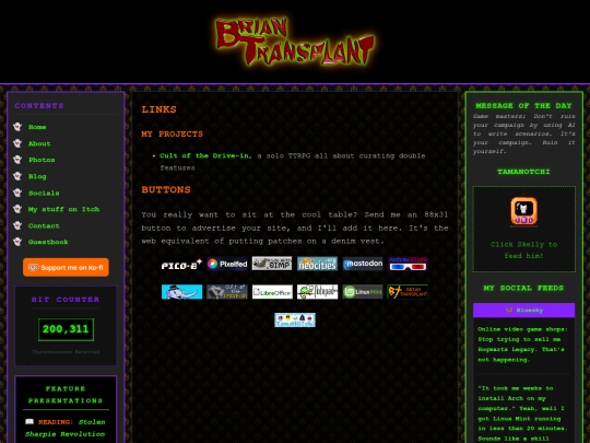 links screenshot