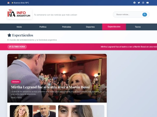 espectaculos screenshot