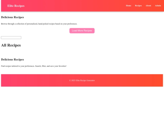 recipes screenshot