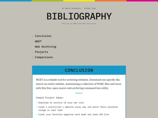 shrines/wget/05-bibliography screenshot