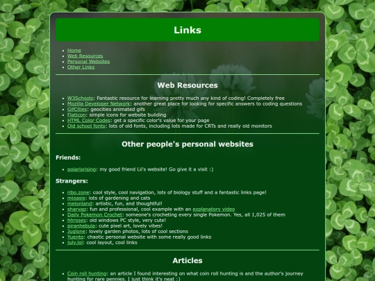 pages/links screenshot