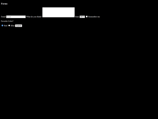 Forms screenshot