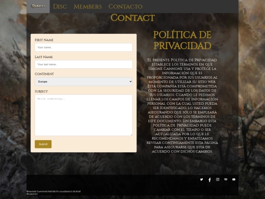 Contact screenshot