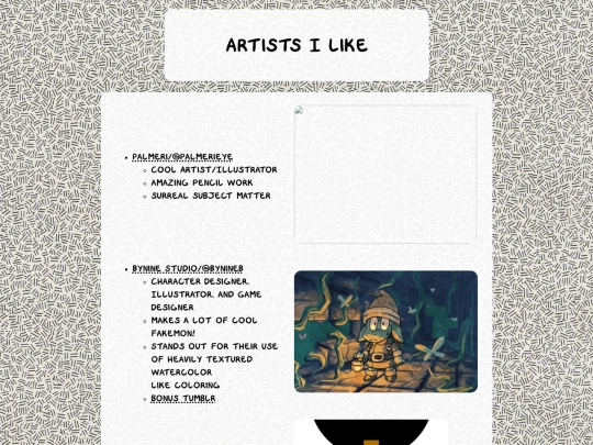 Links/Artists I Like/artists screenshot