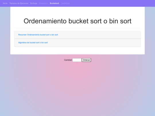 bucketsort screenshot
