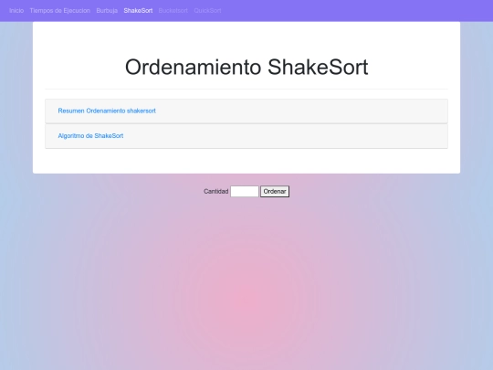 shakersort screenshot