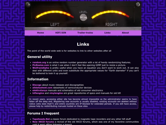links screenshot
